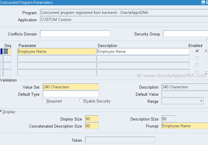 Oracle Pl Sql Concurrent Program Parameters